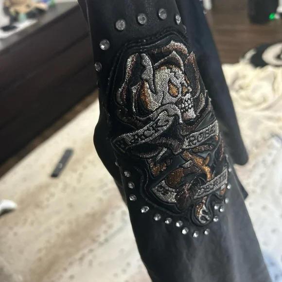 ed hardy leather jacket - Picture 4 of 7